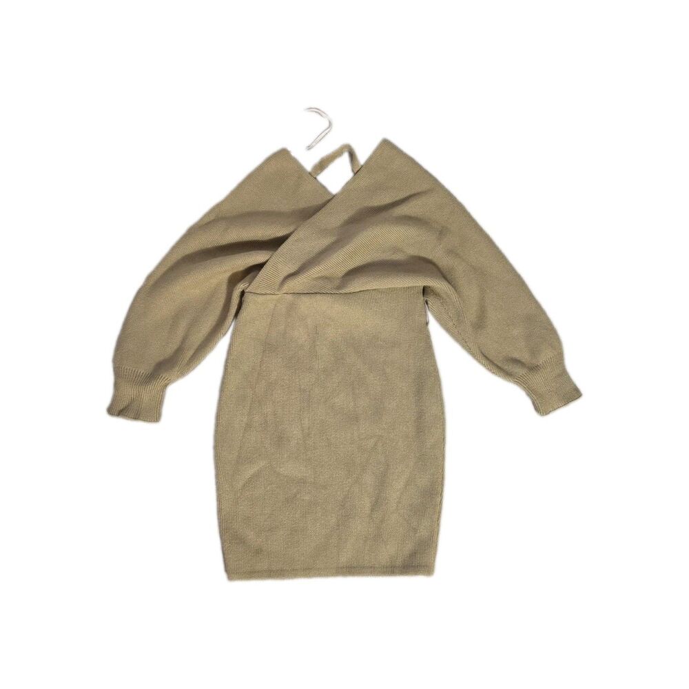 Lulus Sage Green Dolman Sleeve Knit Sweater Bodycon Mini Dress Size M EUC